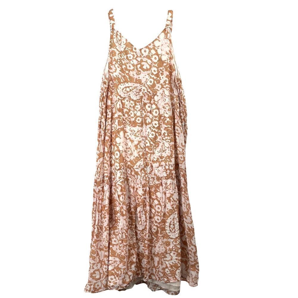 Joie Limited Edition Tiered Maxi Dress Brushed Clay Print‎ Sz XL lagenlook boho - Picture 6 of 7